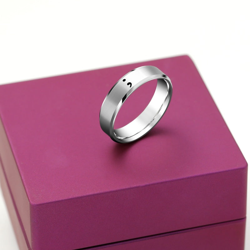 The Semi-Colon Ring With Gift Box - Breath Ring Store