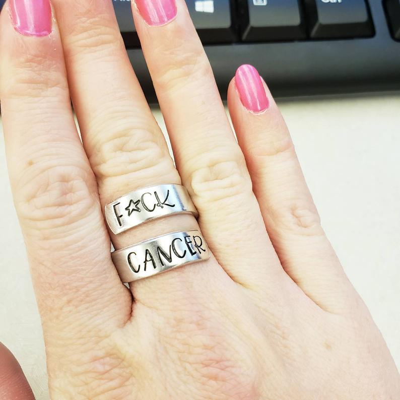"F*** Cancer" Ring Gift For Cancer Survivor - Breath Ring Store